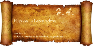 Hupka Alexandra névjegykártya